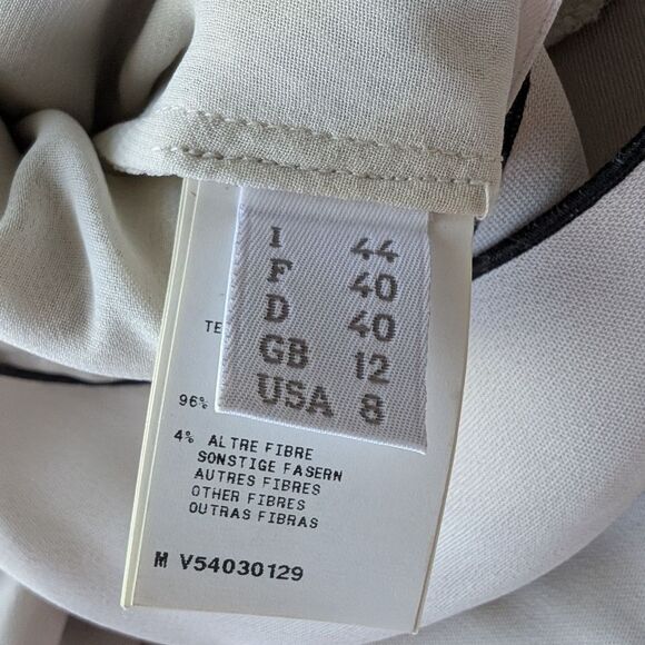 NWT Alberta Ferretti Ecru Sheath Trimmed Midi Dress US8 - Picture 12 of 16